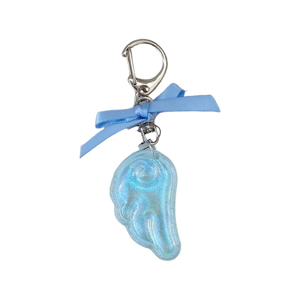 Cute Kawaii Japanese Style Keychain Bag Decoration with Angel Wing Bowknot Charm for Girls Fashion Accessory