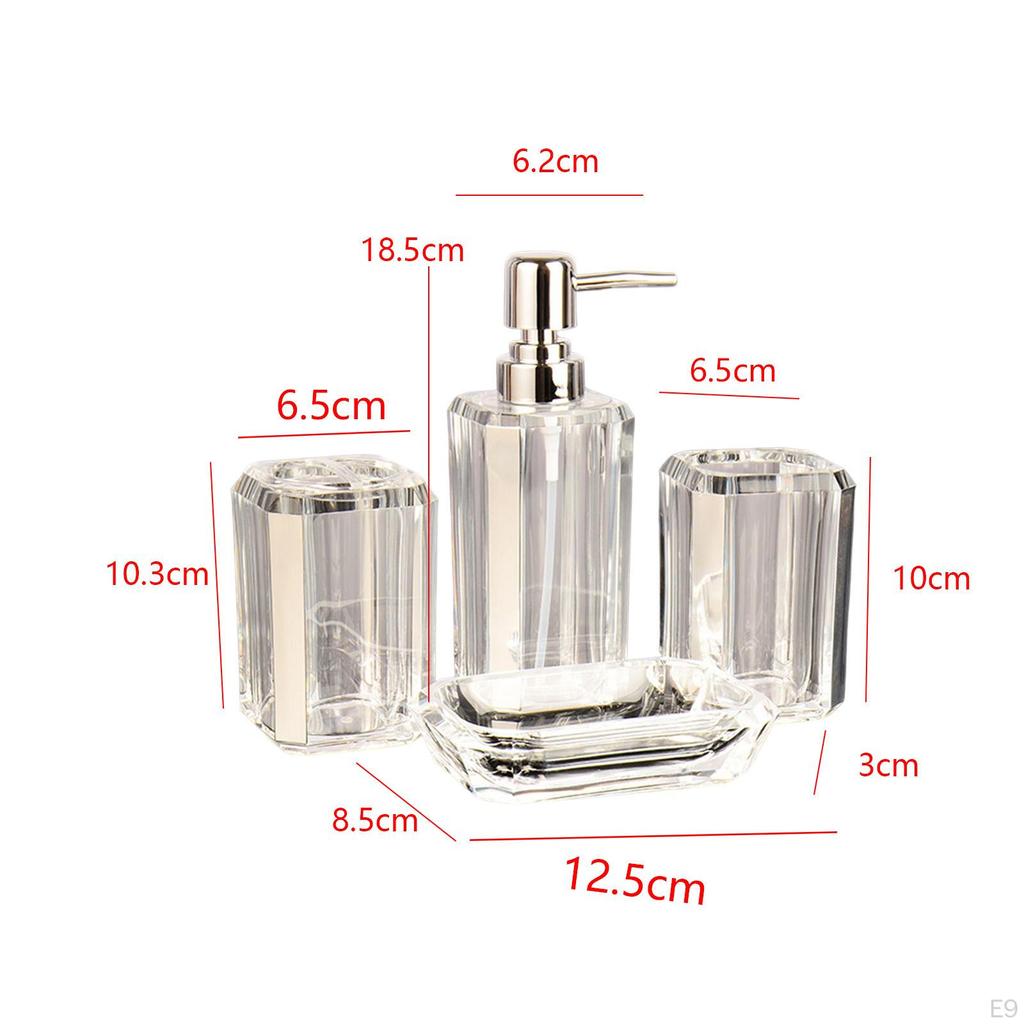 Set Bagno 5 Pezzi In Acrilico Violà - Dispenser, Portaspazzolino, 2 Tazze E Portasapone - Foto 11