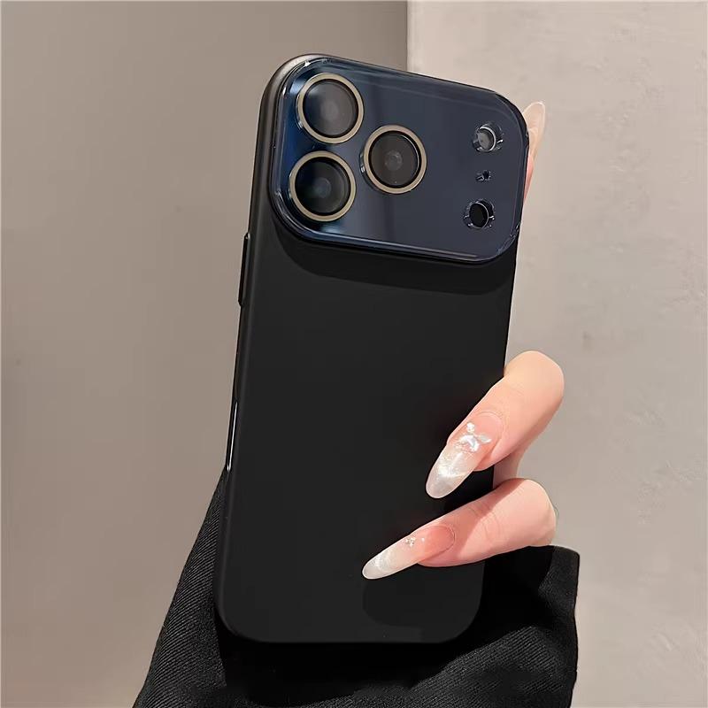 Coque de téléphone luxe en verre avec grande fenêtre pour iPhone 17 16 Pro Max Coques rigides pour iPhone 17 15 14 13 Pro Max Housse de protection pour appareil photo