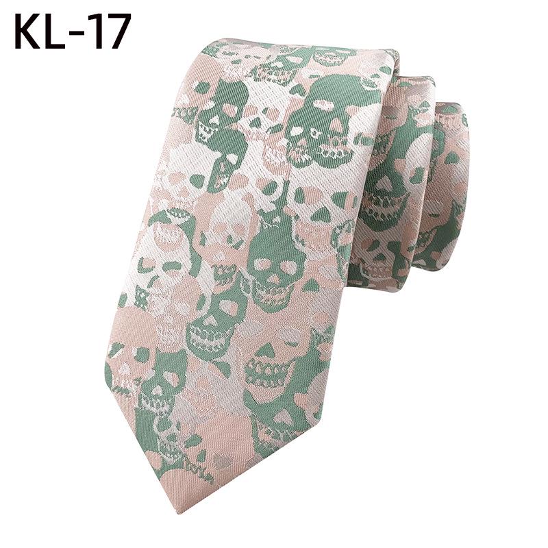 New 1200-Needle 6cm Narrow Skull Halloween Tie