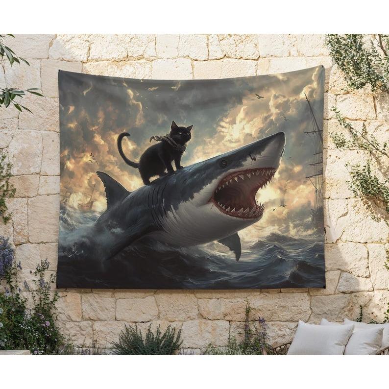 cat tapestry 75x100