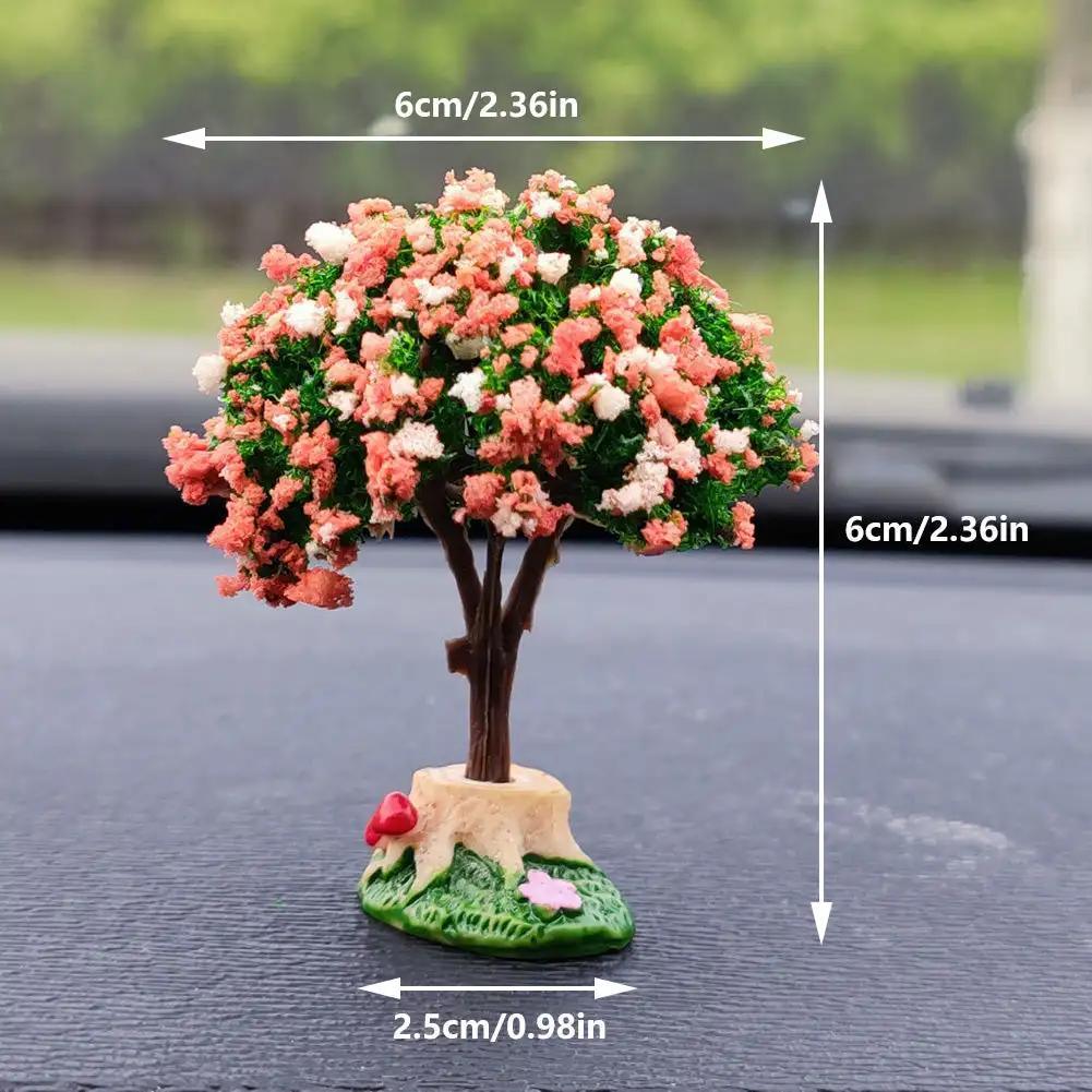 Car Mini Tree Center Console Car Mounted Green Plant Accessories Simulated Flower Decoration For Girls Gift Interior Decorations