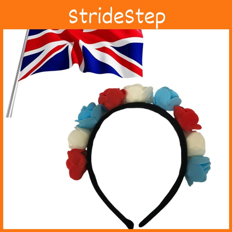 Elegantes Blumen-Haaraccessoire Stirnband für das 70. Platinjubiläum der Königin, inspiriertes Design im Union Jack-Stil