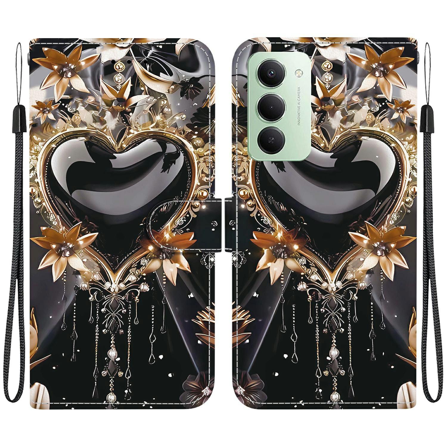 

Для Xiaomi Redmi 15 4G (Європа) (171мм) Чохол-гаманець Шкіряний з малюнком, підставкою та ремінцем