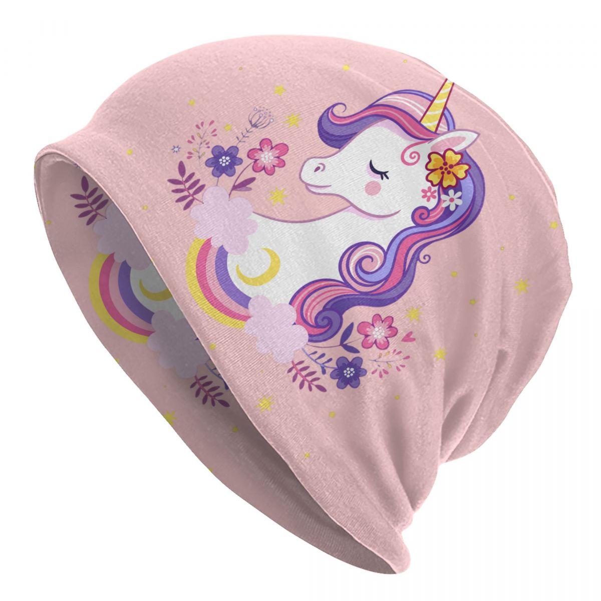 

Спляча дитина Rainbow Unicorn Skullies Beanies Шапки для жінок унісекс Модна зимова тепла в’язана шапка унісекс Дорослі капелюшки Beanies Hat