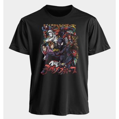 Men's and Women's T-shirts Spider Man Summer American Spring and Autumn Sports Trend Harajuku Fashion Short Sleeves