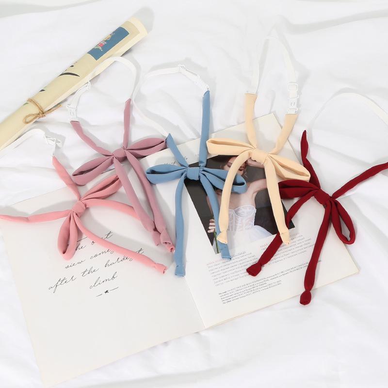In Stock Solid Color Japanese Style Flower Rope Uniform Bow Tie No-Tie Lanyard for Women
