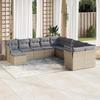 VidaXL Garden Lounge Set 11 Pcs with Beige Cushions Braided Resin 3218609