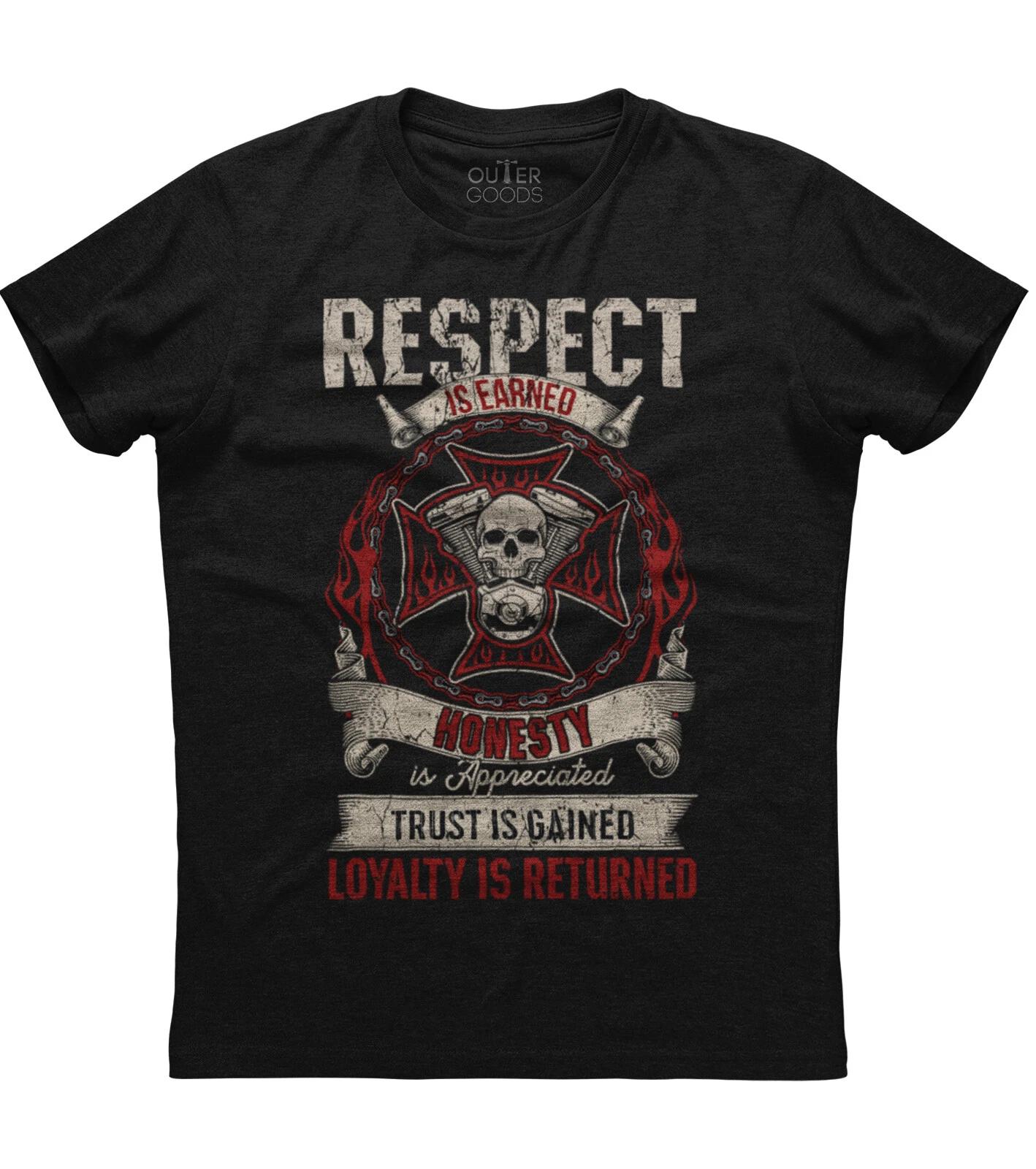 Respect Trust Honesty Loyalty Mens Short Sleeve New Cotton Black T-shirt S