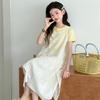 Koreanischer Stil Spitzen Sommer Zweiteiler Kleid mit unregelmäßigem Patchwork - Schichtendesign Midi