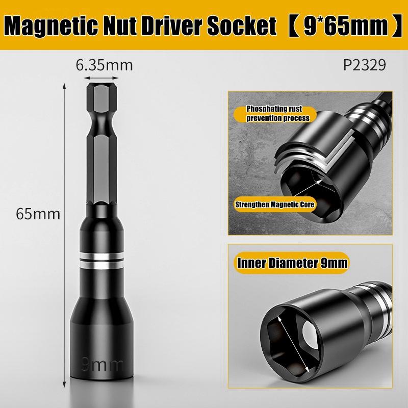 CR-V Steel Magnetic Nut Screwdriver Socket Bits For Power Drills Hex Shank Driver/Adapter Socket Wrench Tool Parts Accessories