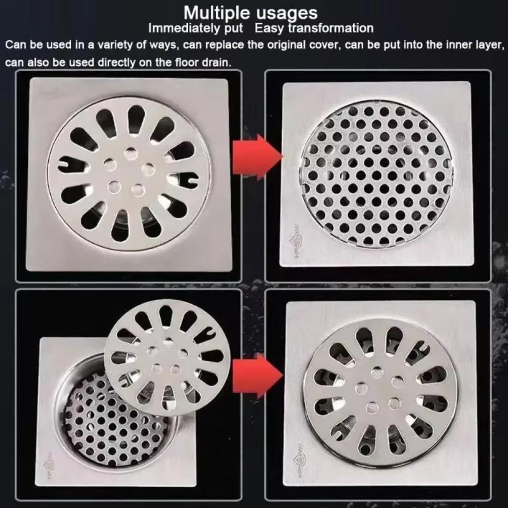 Square/round Perforated Mesh Filter Screen Thicken Bathroom Drain Cover  Kitchen Shower Drain Parts