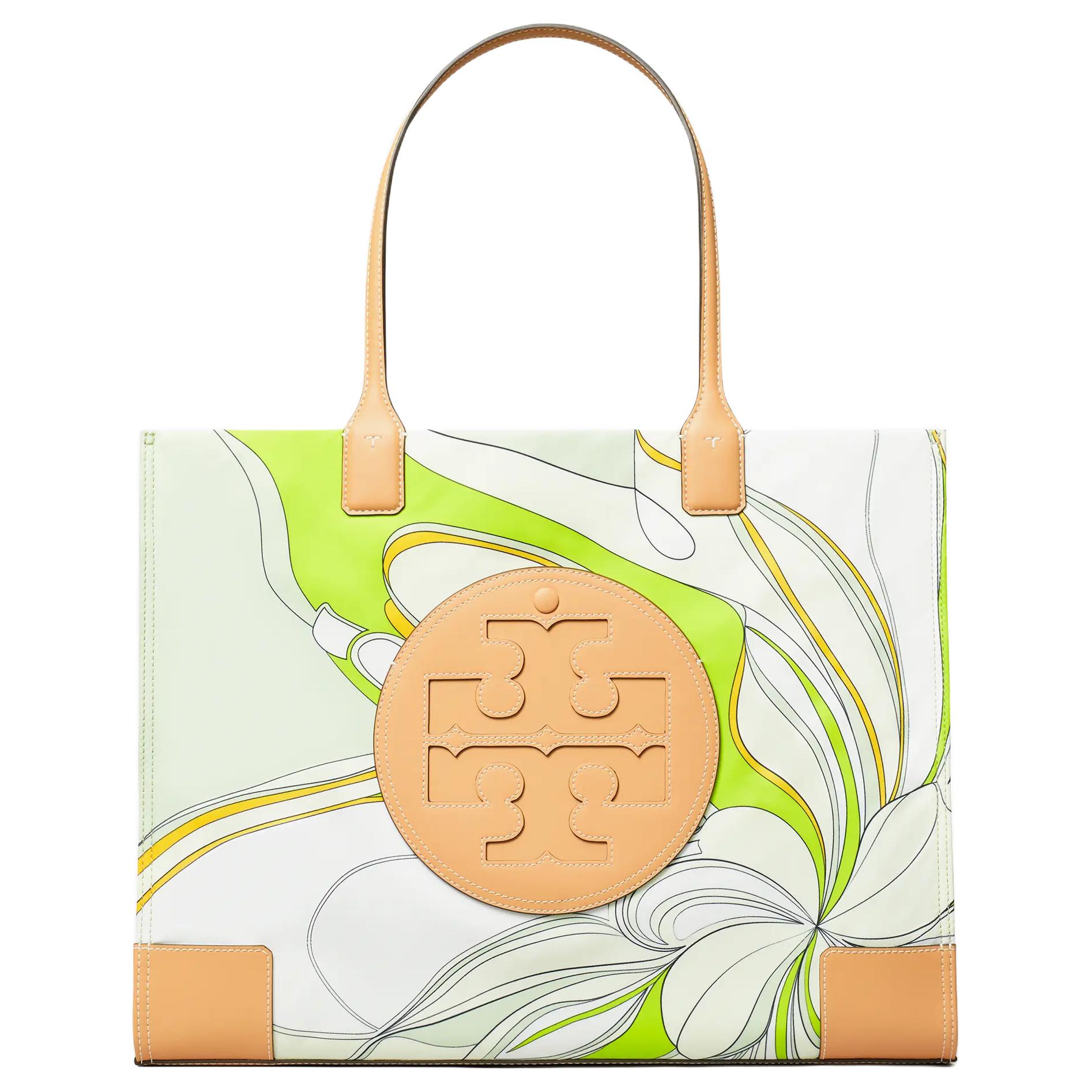 

Tory Burch Ella Logo Print Recycled Polyester Tote Bag Women tote bags Tulip-Green 88237-300 Shopping Bag Set(Basic Set+Shopping Bag)