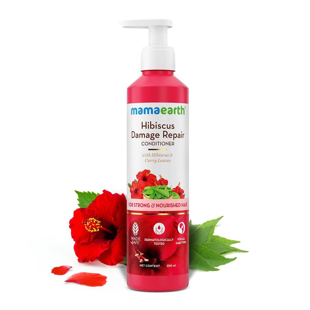 Mamaearth Hibiscus Damage Repair Conditioner For Strong Nourished Hair 250ml For Dry Frizzy Hair