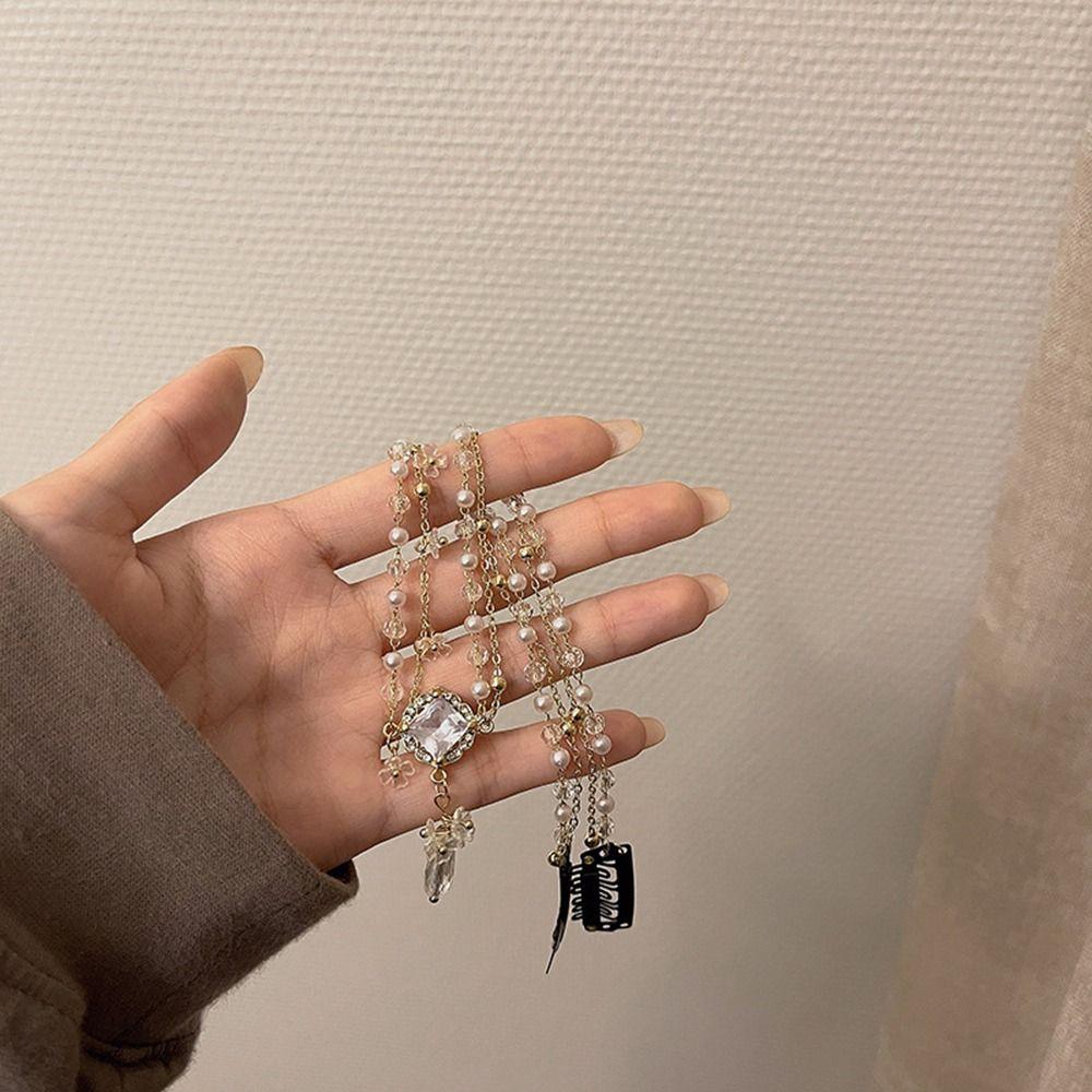 Forehead Ornaments Flower Hair Accessories Eyebrows Pendant Crystal Head Chain New Year Side Clip