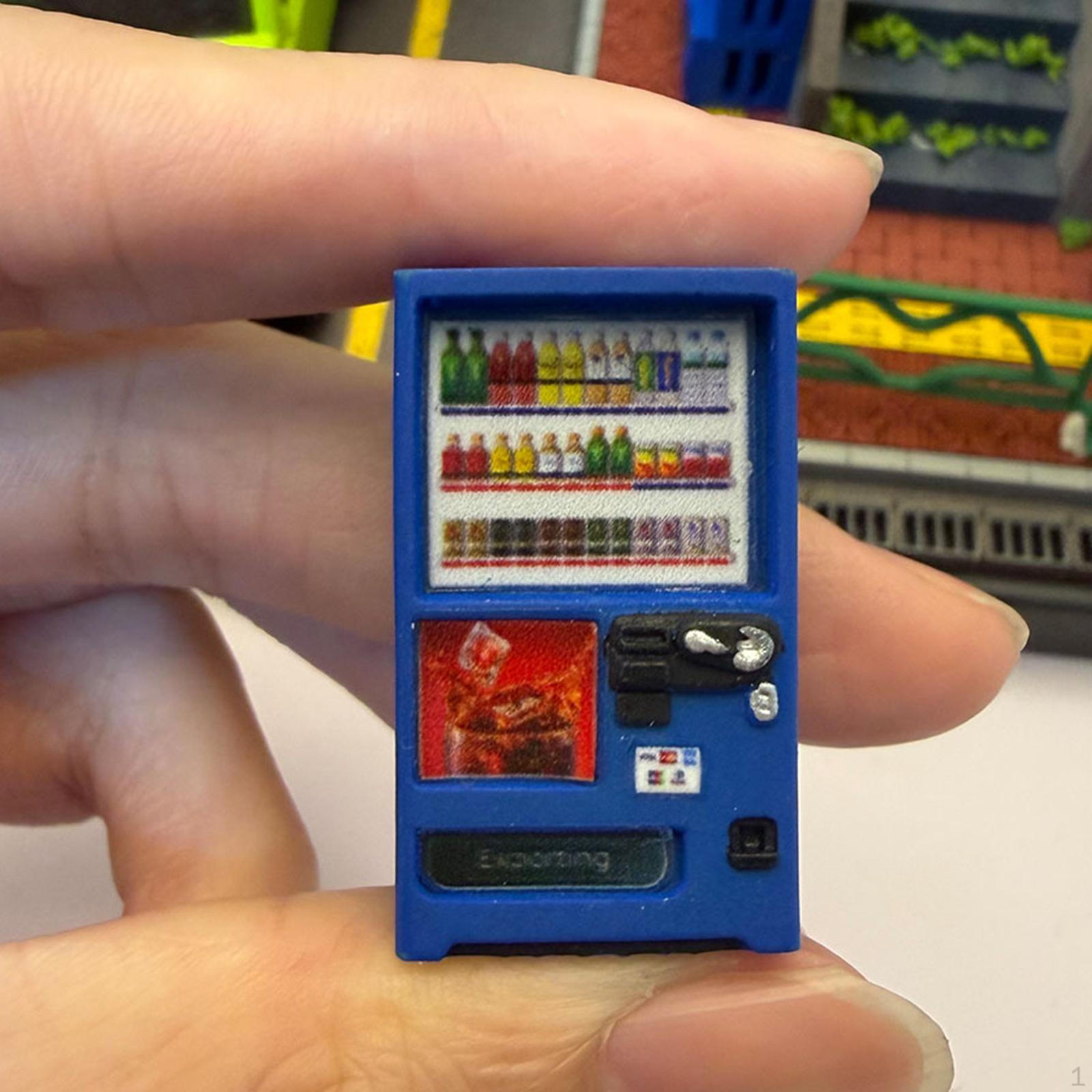 

1/64 Scale Miniature Vending Machine Model Diorama Accessory Decorative Simulation Mini Beverage синий