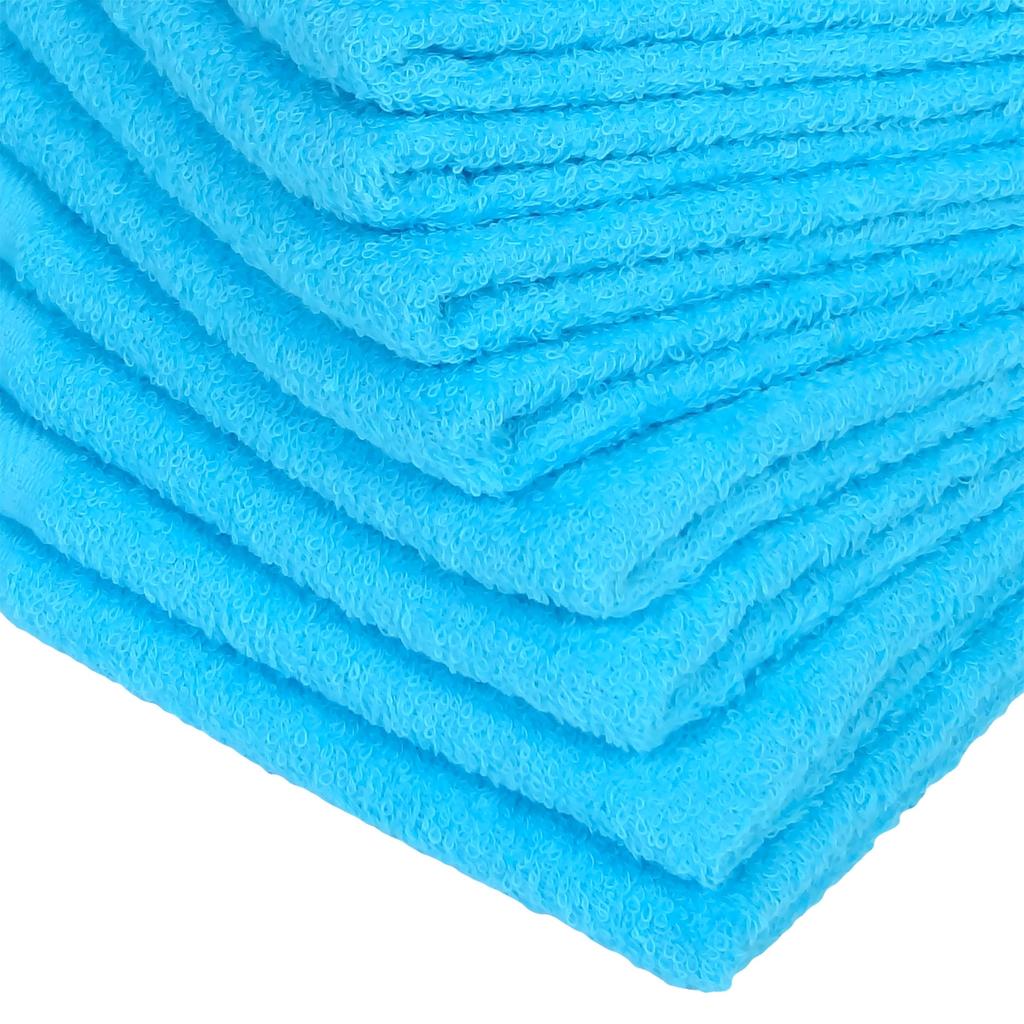 WKG Senshu Face Towel Set of 10 Made in Japan 84 cm x 34 cm Cotton Soft Towel Plain Approx. 100% (Light Blue)