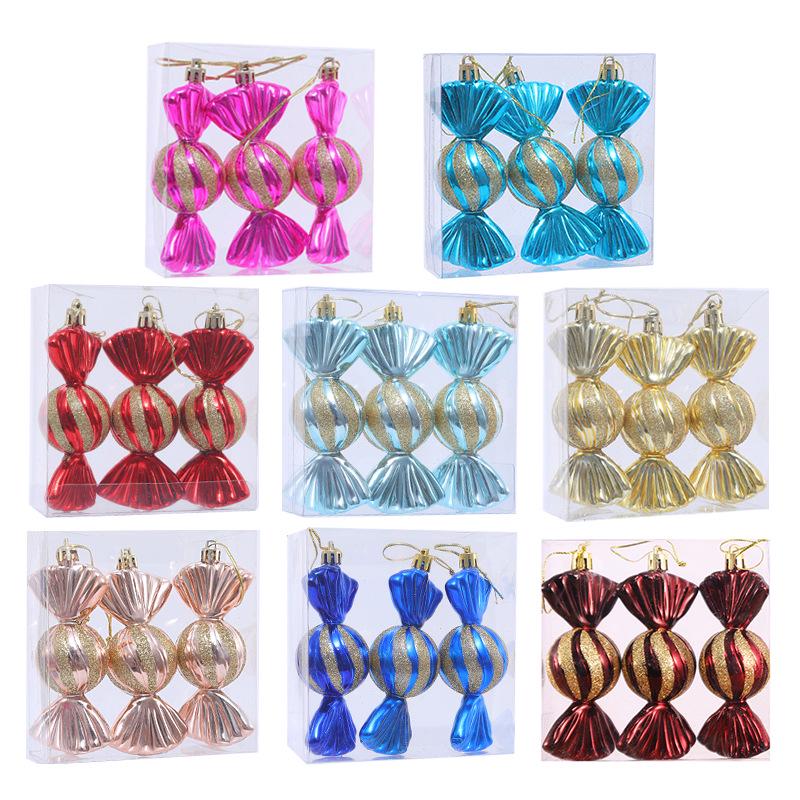Electroplated Plastic Christmas Tree Candy Ornaments