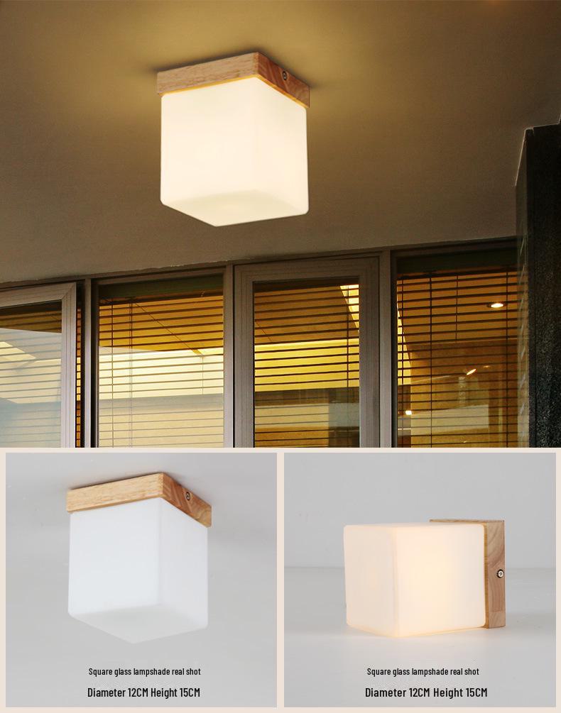 Modern Solid Wood LED Ceiling Lamp for Bedroom or Living Room