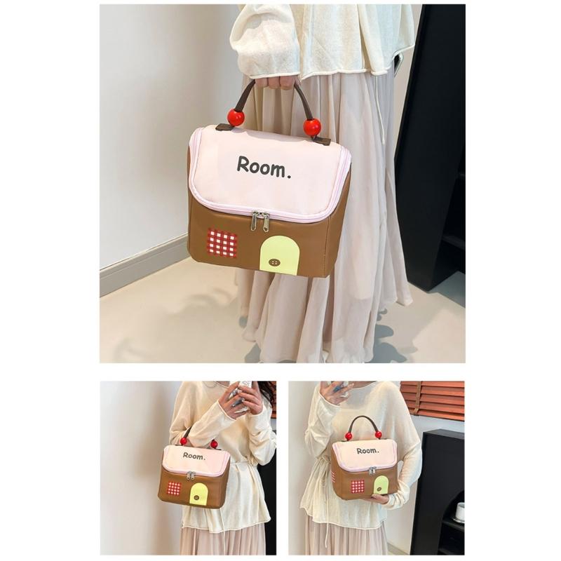 Sturdy Polyester Makeup Bag for Women Multiple Compartment Cosmetic Organizers Waterproof Portable Carry Case Use