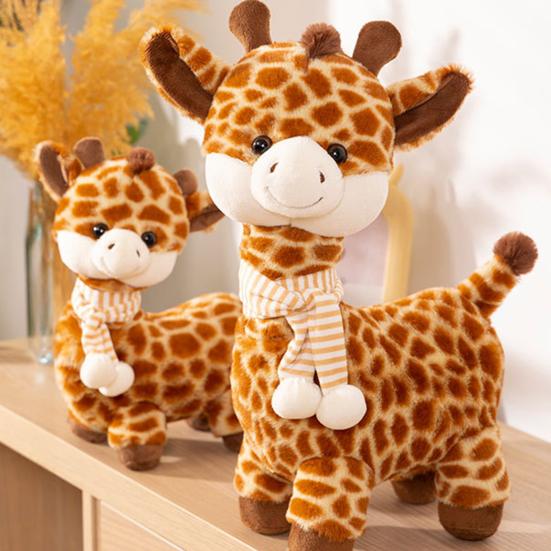 Scarf Giraffe Plush Toy Soft Stuffed Animal with Knitted Scarf Cuddle Buddy for Kids Nursery Decor And Gift for Baby Shower Birthday