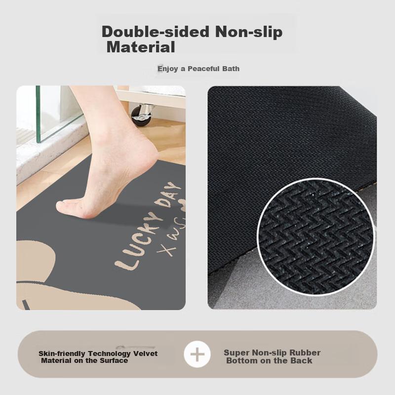 Zunchao Bathroom Mat, Absorbent Non-Slip Foot Mat for Entrance, Quick-Drying Mat for Home Use, 50*80cm