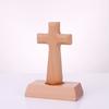 Art Vintage Wooden Crosses Standing Detachable Religious Crosses Ornament with Base Crucifix Sculpture Church