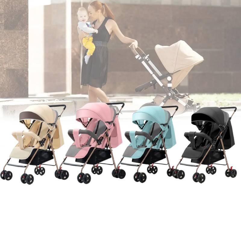 Stroller Kids Ultra Lightweight Foldable Convertible Seat One Button Rotation