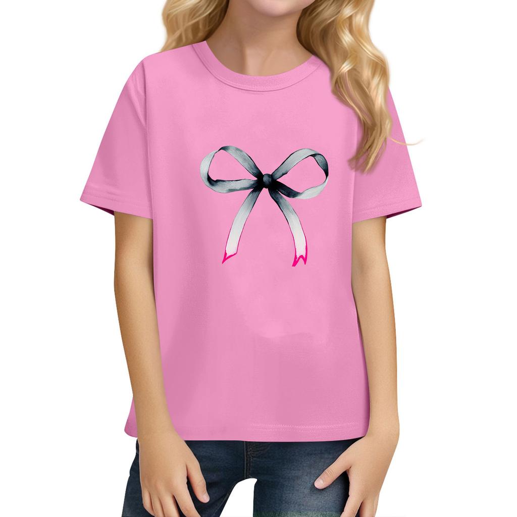 Children's Daily Casual Short-sleeved Color Tops T-shirt