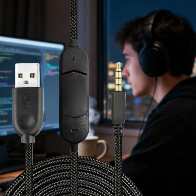 Plugs Play USB Sound Card 3.5mm Auxiliary Cable With Noise Reductions For Gaming Headsets PC Laptop Mobile Phones
