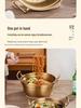Korean Stainless Steel Mini Sukiyaki Pot with Lid - Double Ear for Luosifen & Instant Noodles