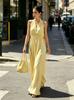 2026 Slimming V-Neck Halter Dress for Women - Waist-Cinching Summer Vacation Style