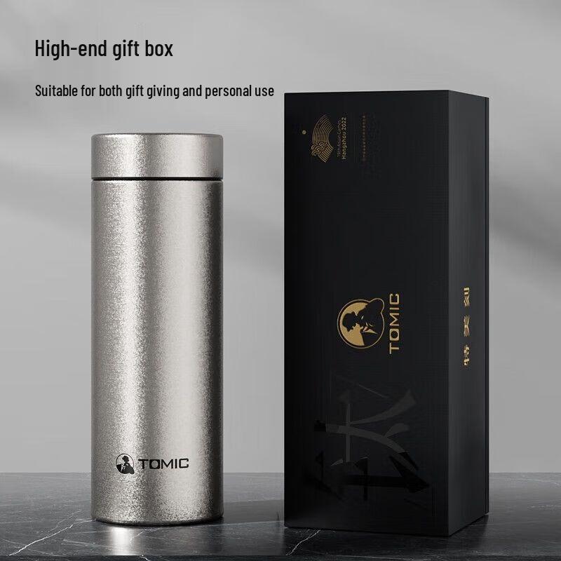 TOMIC 420ml Pure Titanium Insulated Tea Infuser Mug