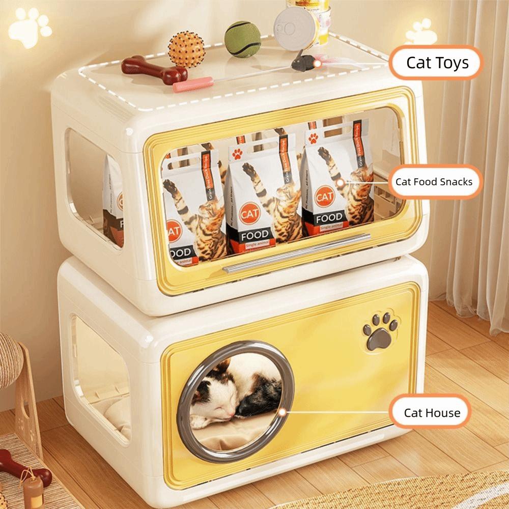 Ventilated Pet Cat Cage Double Layer Cat Sleep House Universal Cat Shelter Four Season