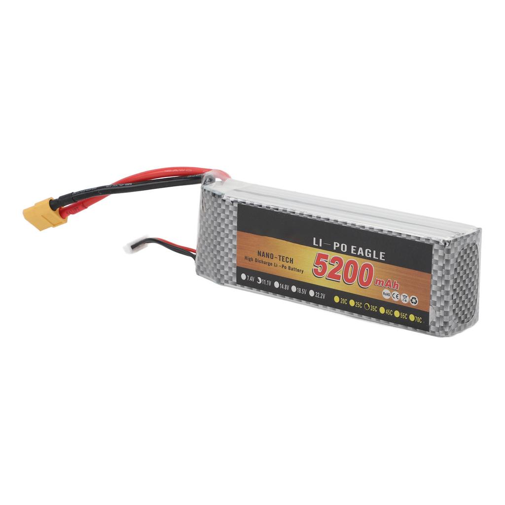 5200mAh Lithium Battery 35C 11.1V XT60 Li Polymer RC Car Battery for Remote Control Car Truck Vehicl