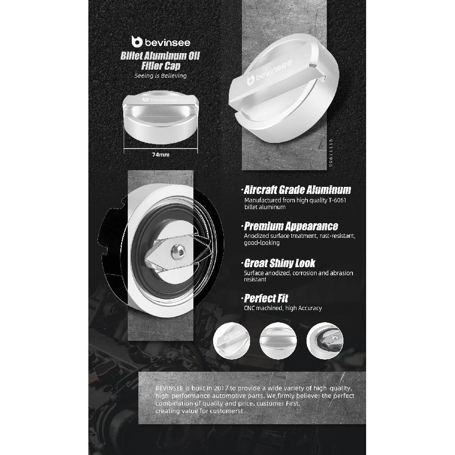 BEVINSEE Engine Oil Filler Cap For BMW E90 E92 E91 E93 E46 F30 F32 F33 F36 E36 E60 E39 E87 F20 F22 X5 E70 E53 X3 E83 X1 E84 Z4
