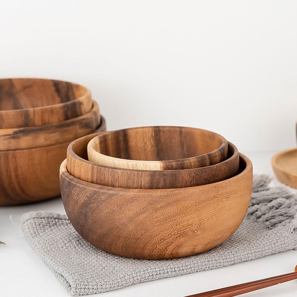 Round Salad Bowl - Wide Range Of Uses - Durable And Reliable Wooden Bowls Bowl Bowls Round Bowl