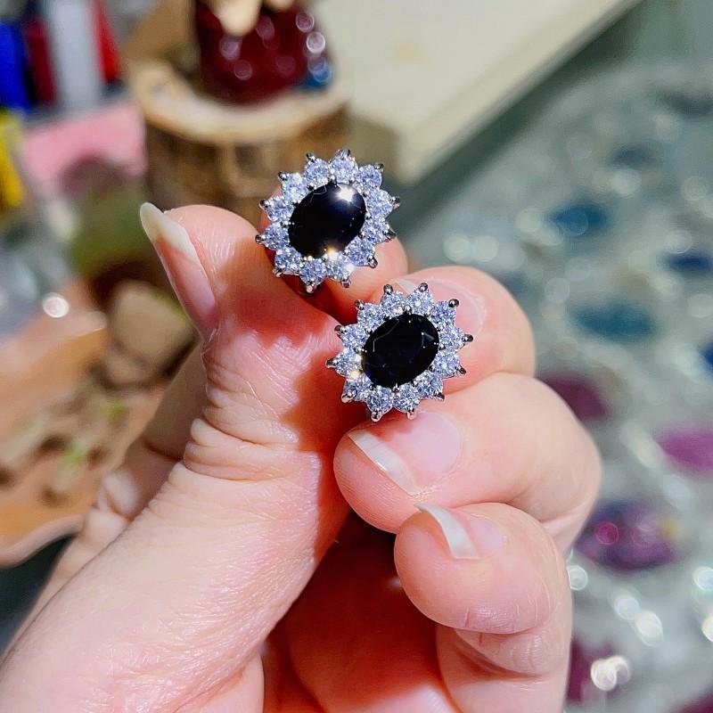 Princess ear clips pink zirconium girl heart with AAA zircon group setting colorful color scheme super exquisite earrings without earrings