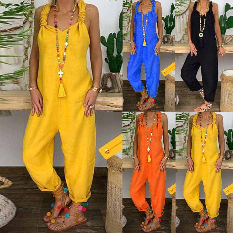 Stylish Women Casual Loose Jumpsuit With Sleeveless Design For Effortless Chic