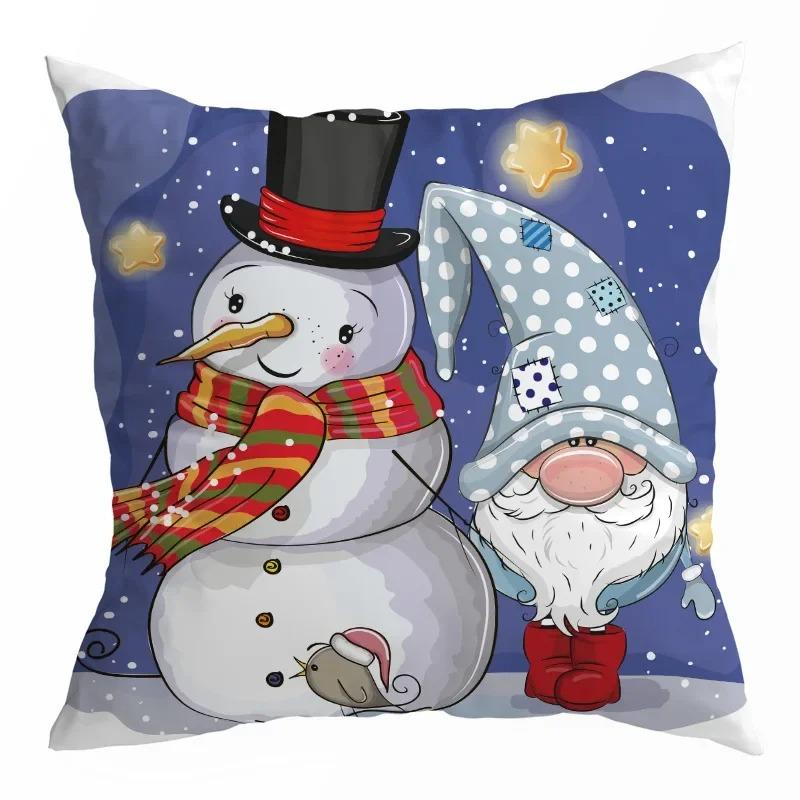 Christmas Cartoon Cute Pillow Case Cute Cushion Cover Car Office Sofa Home Decoration