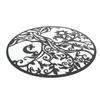 Tree of Life Wall Art 11.8in Round Decorative Metal Wall Plaque for Living Room Bedroom Indoor Outdoor Black