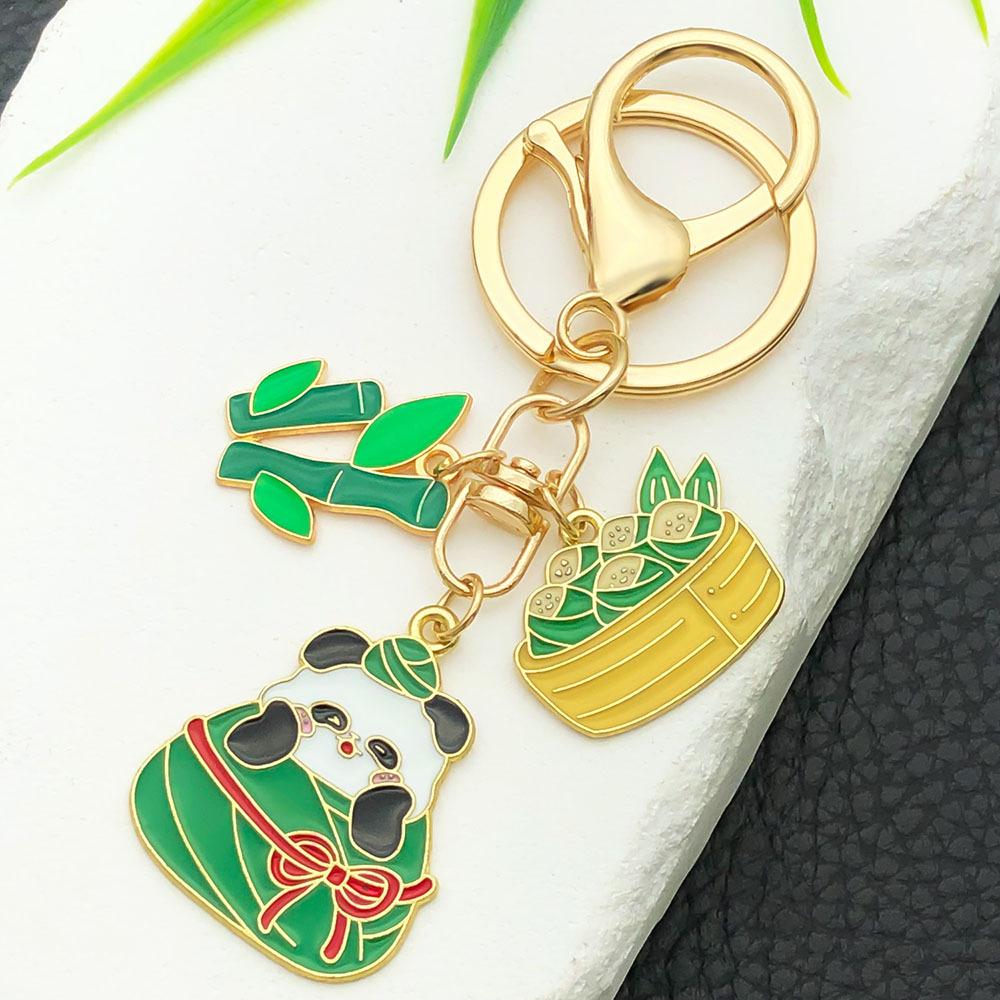 Cartoon Panda Zongzi Keychain - Cute Dragon Boat Festival Pendant for Backpack