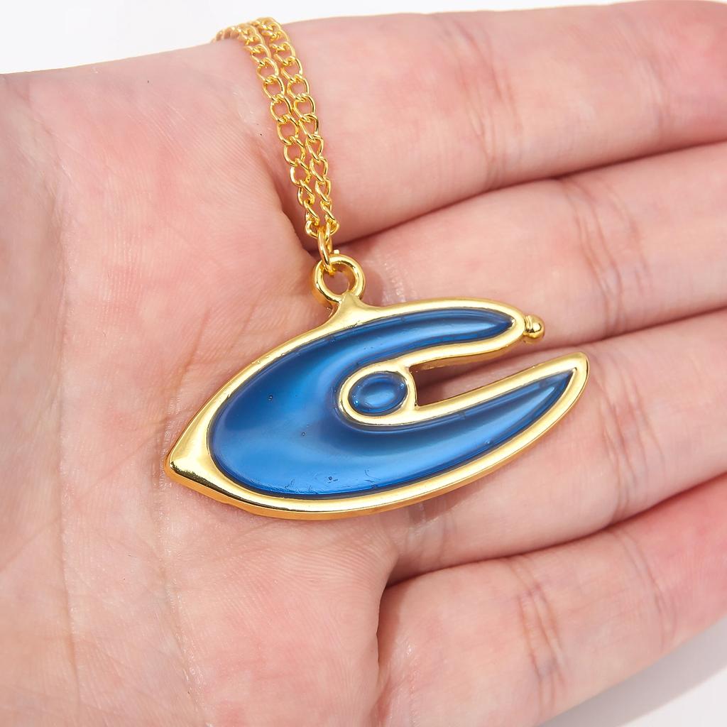 Anime Magical Girls Elegant Blue Eyes Enamel Necklace Cosplay Props Pendants Choker For Women Men Jewelry Accessories Gifts