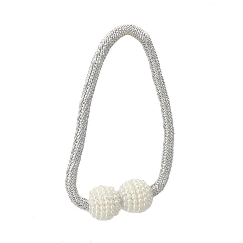 

Зажим для штор Креативный ремешок для штор Магнитная пряжка Без сверления Без крючка Современный простой магнитный ремешок Пара белых Домашний декор