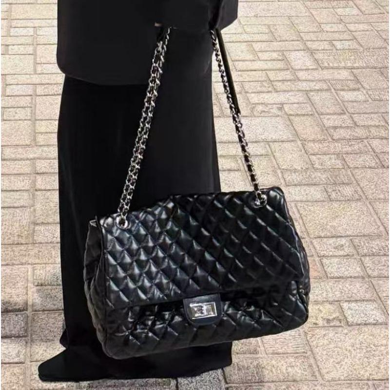 

Black rhombus chain commuter bag women s new tote bag casual simple shoulder bag чёрный
