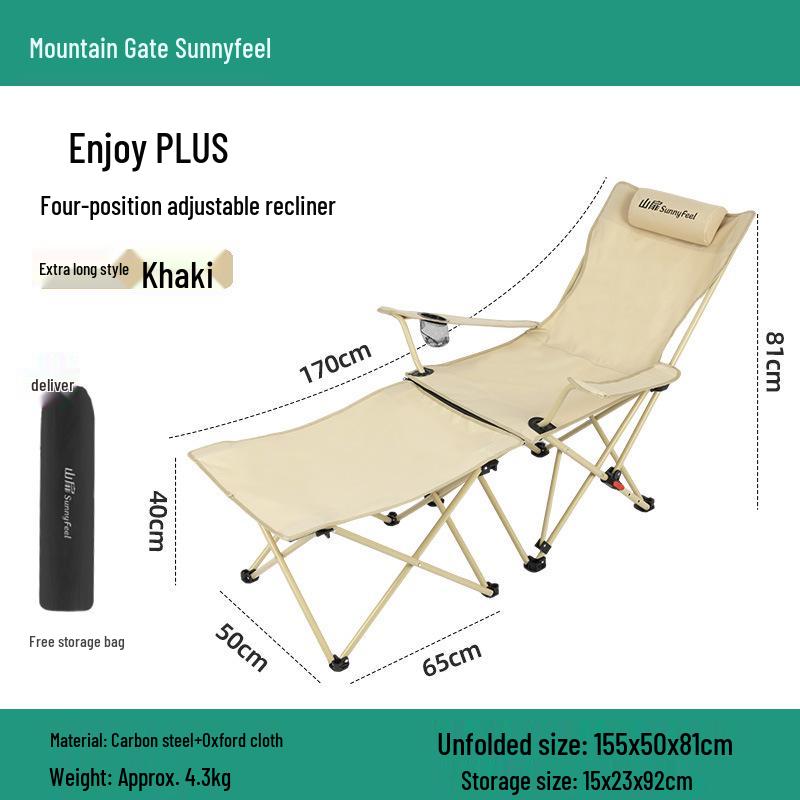 Four-Speed Adjustable Folding Table & Chair Set with Office Recliner and Thickened Padded Chair