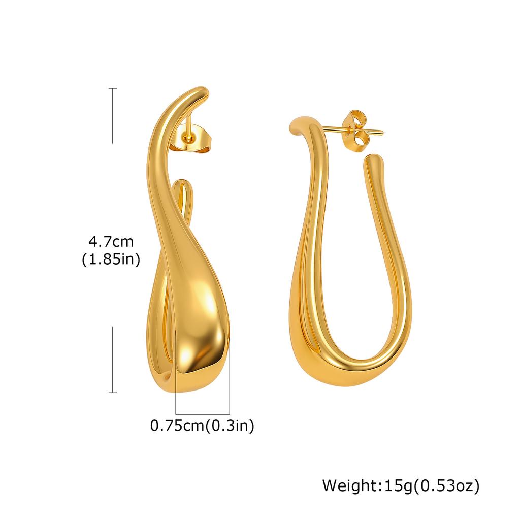 Unique Stainless Steel Stud Earring for Women, 18K Gold Color Plated Geometric Statement Earring Jewelry Wholesale