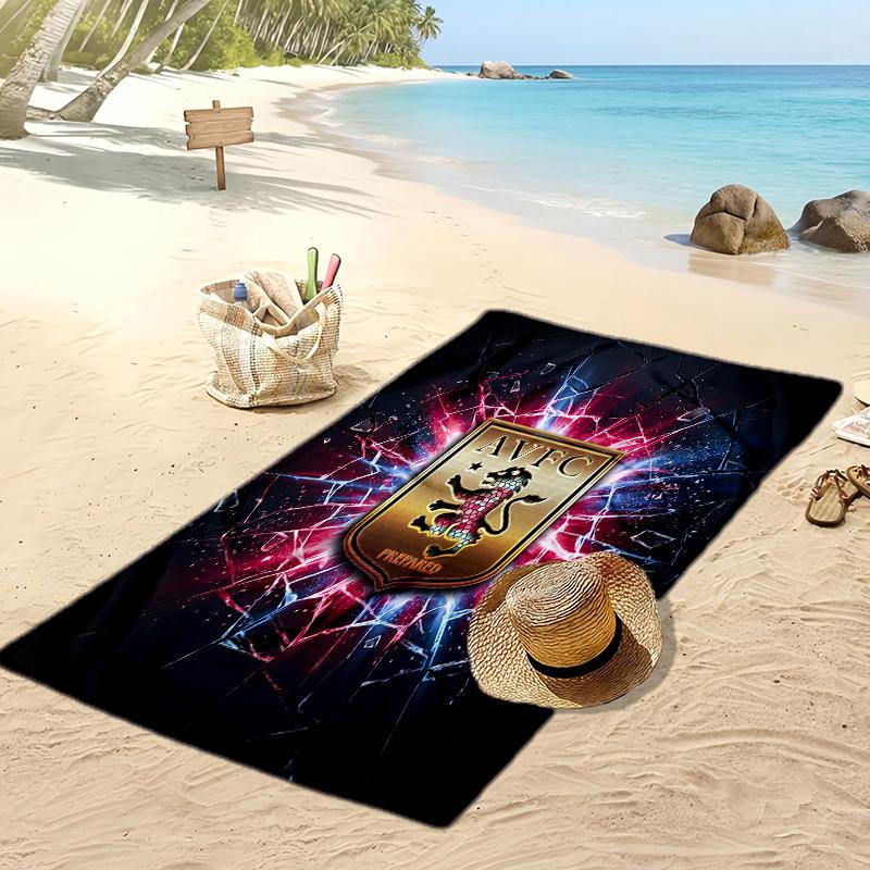 Asciugamano da Spiaggia con Stampa Calcio Aston Villa, Asciugamano Grande Morbido ad Asciugatura Rapida per Spiaggia Campeggio Nuoto
