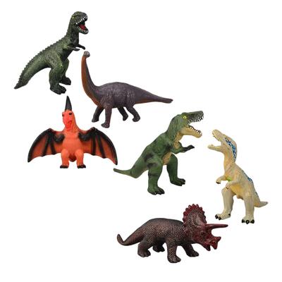 Zestaw 6 szt. Miękkie Plastikowe Zabawki Dinozaury Figurki