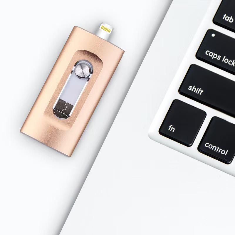 64GB Three-in-One Apple Mobile USB Flash Drive - Compatible with iPhone and Computer
